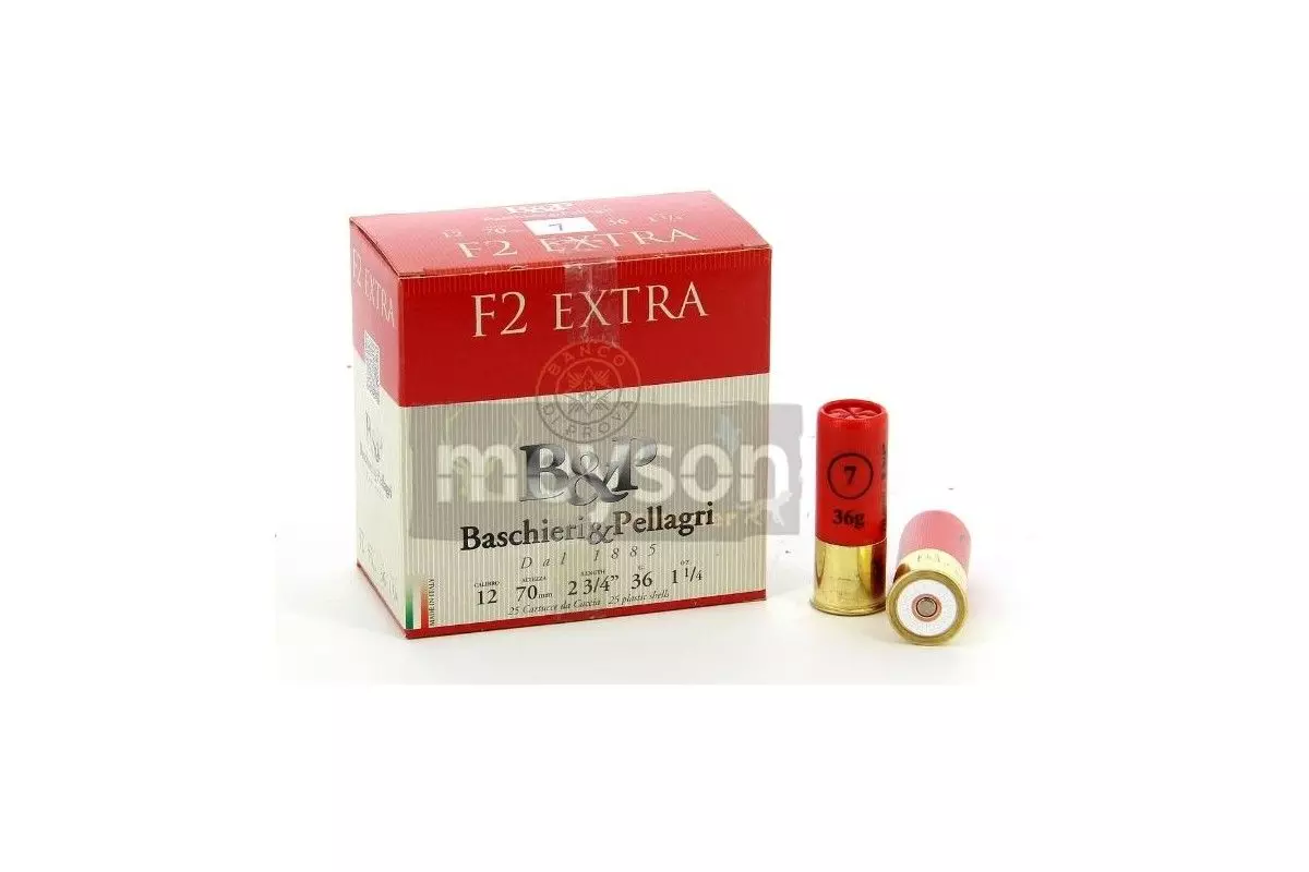 Cartouches B&P F2 EXTRA BJ calibre 12/70 36g 