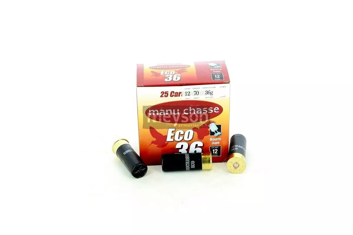 250 Cartouches de chasse MANUCHASSE ECO 36 Calibre 12 