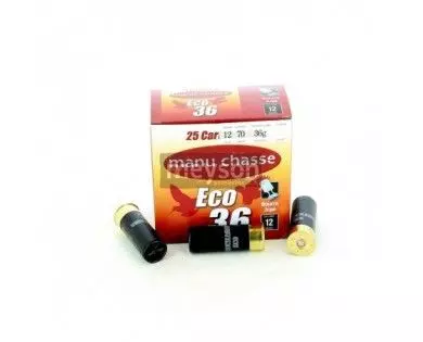 250 Cartouches de chasse MANUCHASSE ECO 36 Calibre 12 