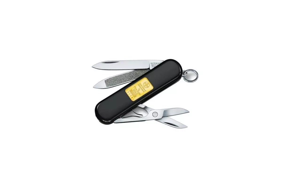 Victorinox Classic avec lingot d’or 1 g 6 fonctions 3 outils 58 mm 