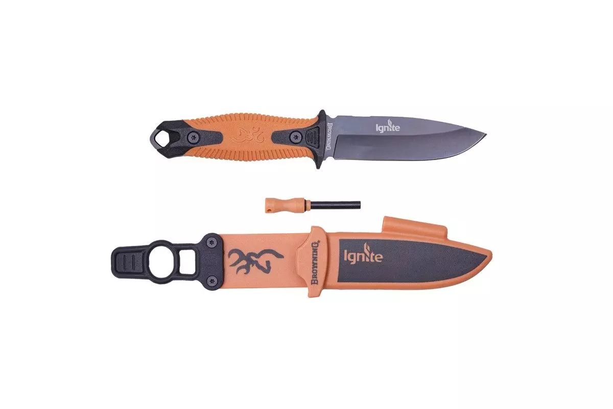 Couteau Browning fixe Ignite fixe noir & orange 