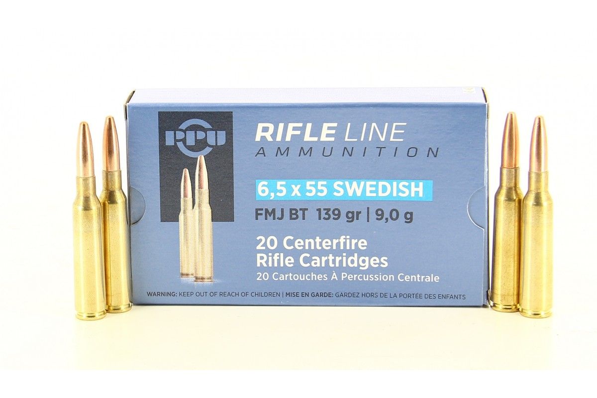 Munitions PPU 6.5 X 55 SWEDISH FMJ BT 139 Gr – 9 g 