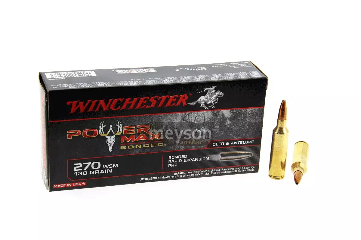 Munitions Winchester Power Max Bonded 270 WSM 130 Gr