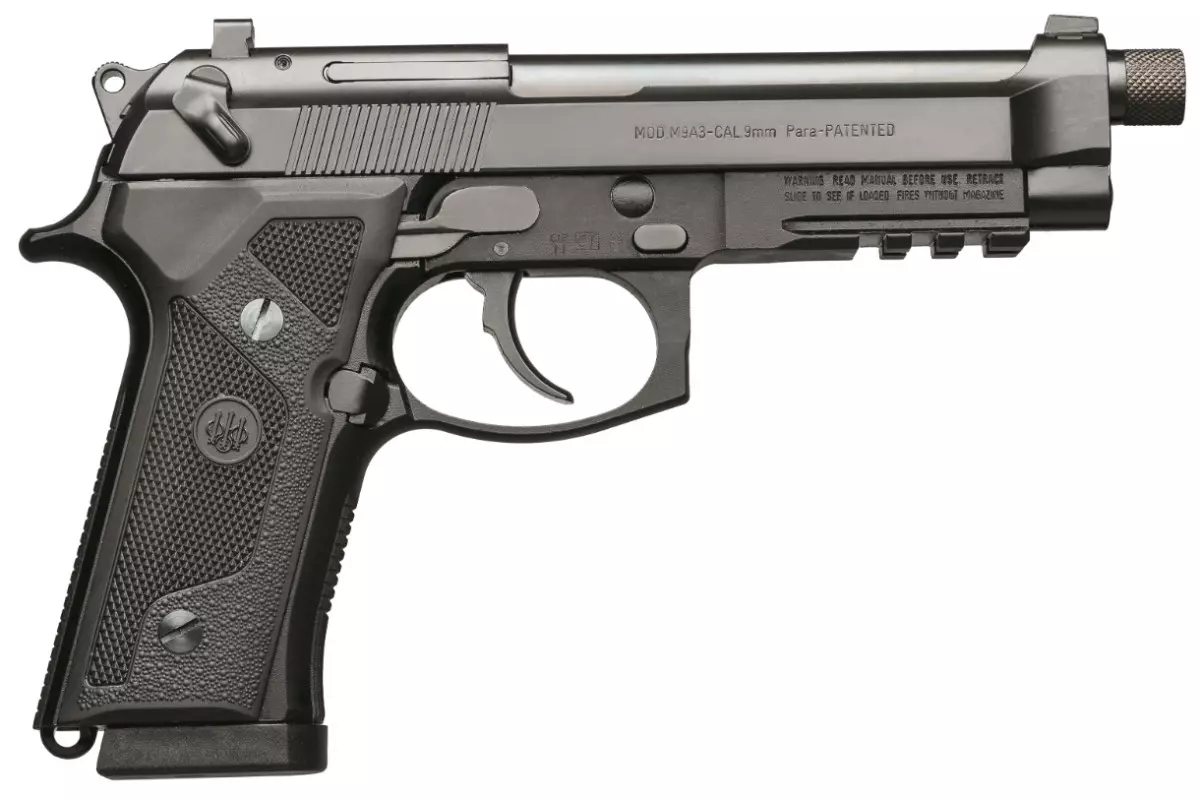 Pistolet BERETTA M9A3 Black Aqua Tek fileté calibre 9x19 avi...