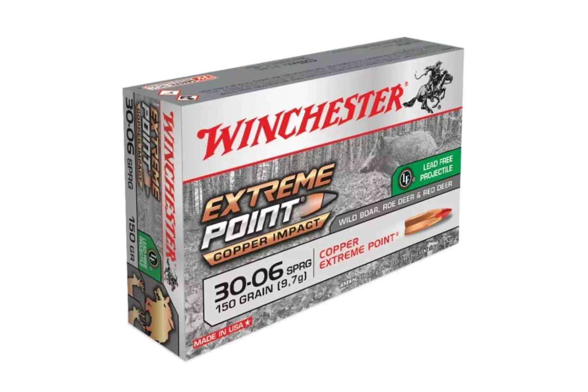 Cartouches Winchester calibre 30-06 Extreme Point Copper Impact sans plomb 150 grains