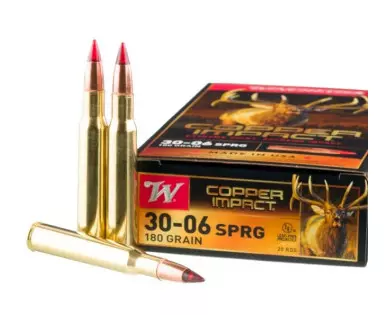 Cartouches Winchester calibre 30-06 Extreme Point Copper Impact sans plomb 180 grains