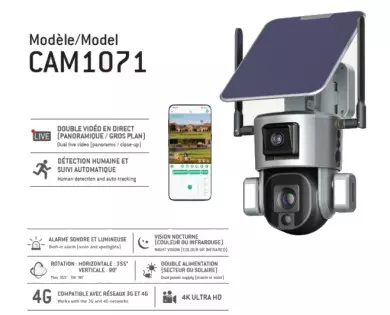 Caméra de sécurité 360° NUM'AXES modèle CAM1071 avis, caract...