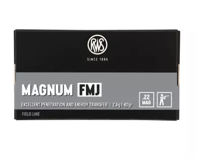 Munitions RWS 22 MAG Magnum FMJ 40 gr FIELD LINE avis, carac...