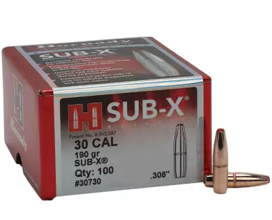 Ogives Hornady Sub-X calibre 30/308 190 grains avis, caracté...