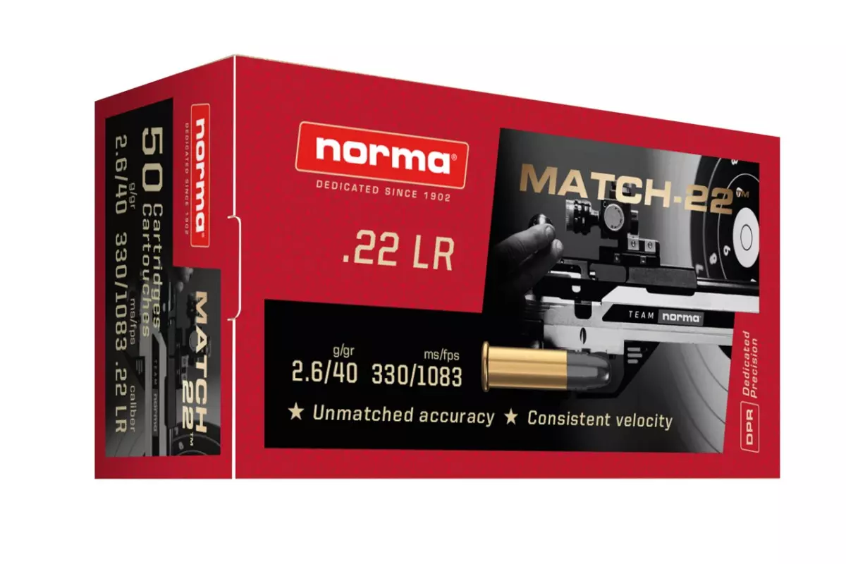 Munitions 22Lr NORMA MATCH-22 Bte de 50 avis, caractéristiques, performances