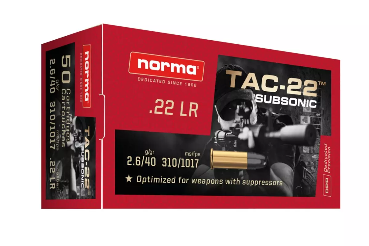 Munitions 22Lr NORMA TAC-22 Subsonic Bte de 50 avis, caractéristiques, performances