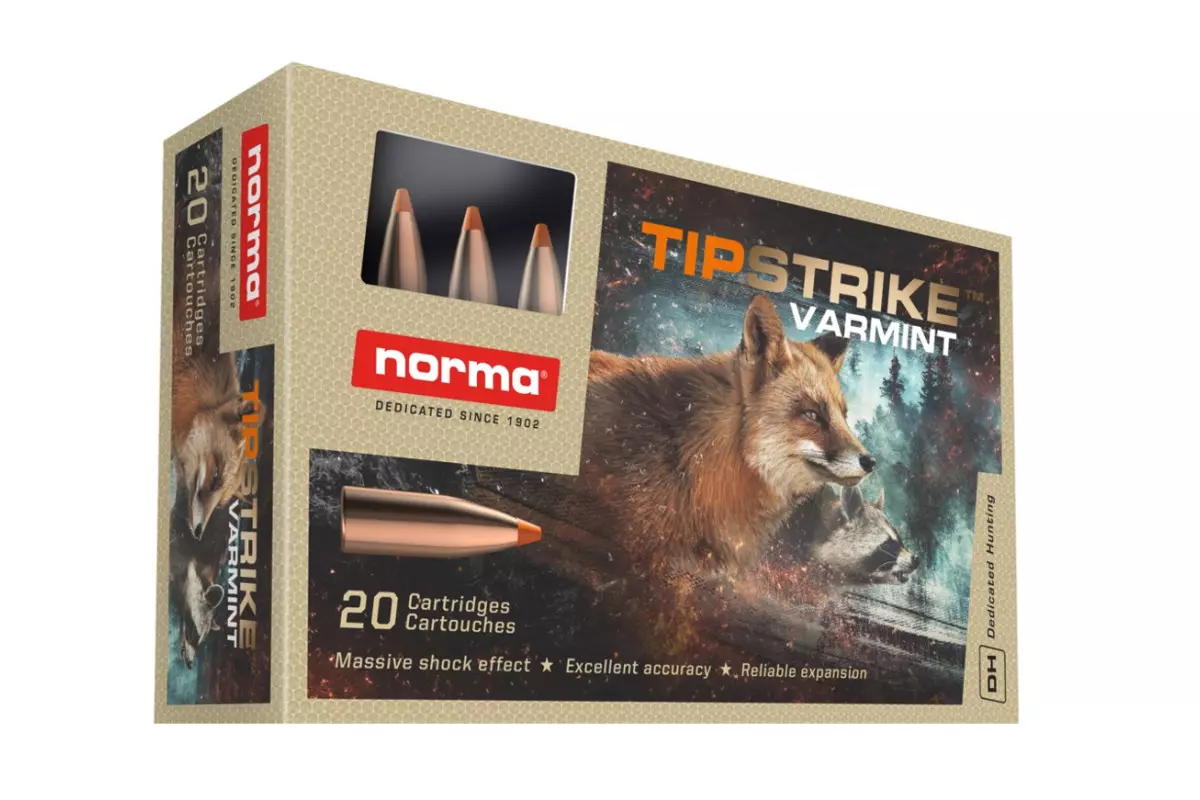 Munitions NORMA Tipstrike Varmint calibre 22-250 Rem - 55 gr...