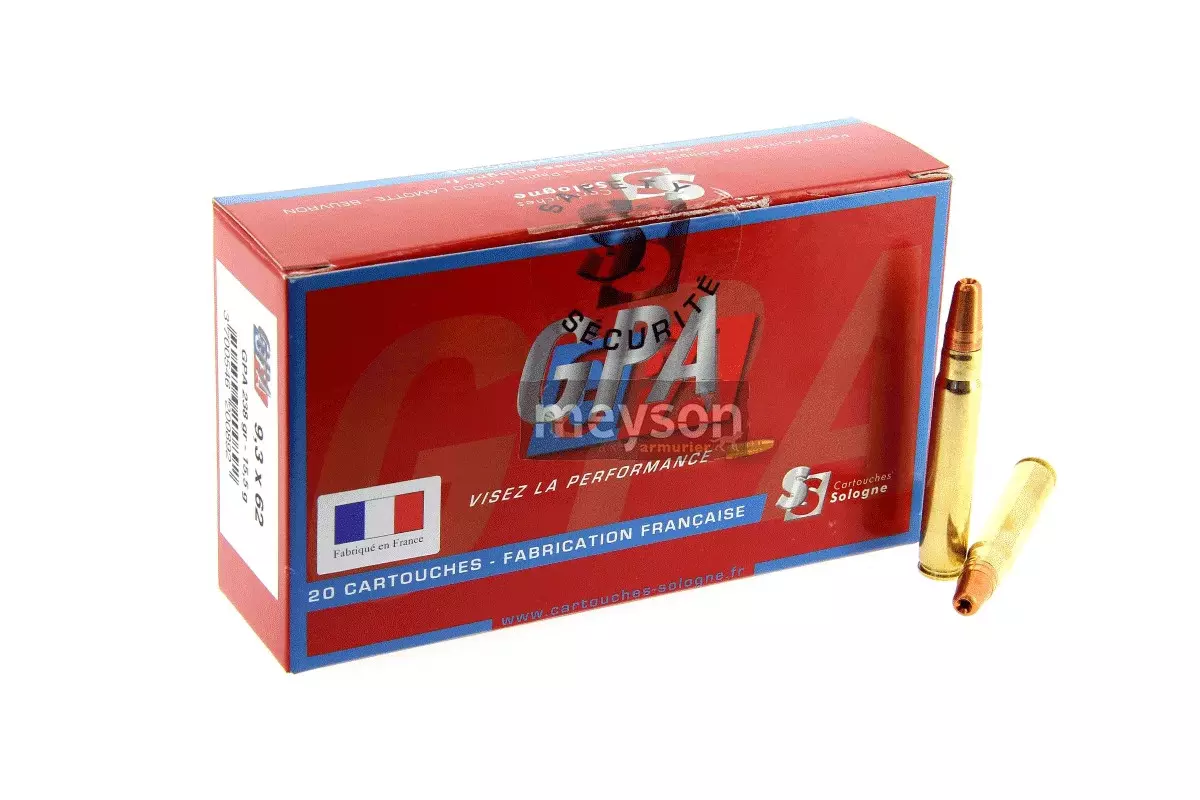 Munitions calibre 9.3x62 Sologne GPA