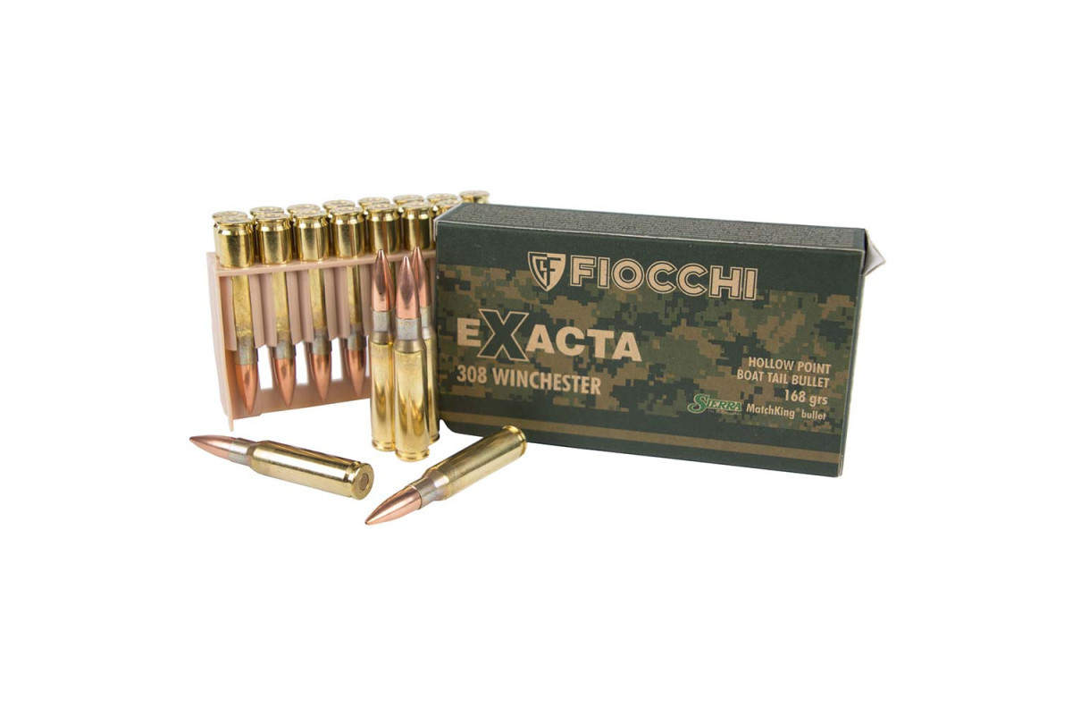 Boite de 20 cartouches FIOCCHI Calibre 308 Winchester EXACTA HPBT 168 Grains