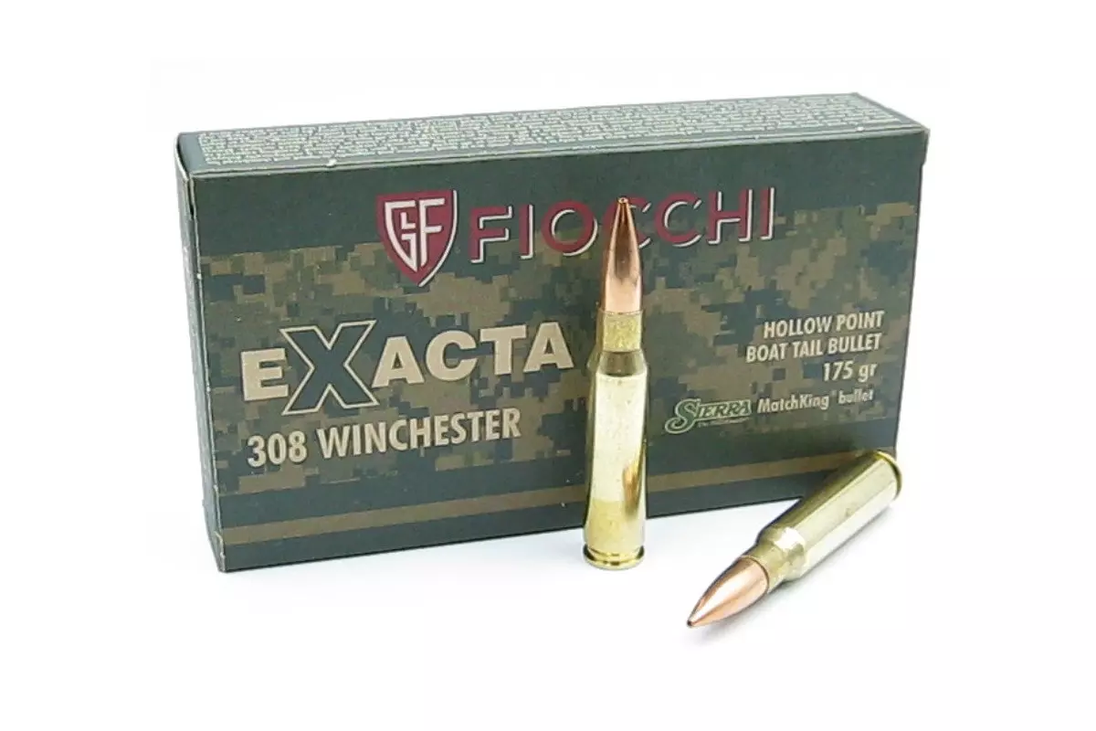 Boite de 20 cartouches FIOCCHI Calibre 308 Winchester EXACTA HPBT 175 Grains