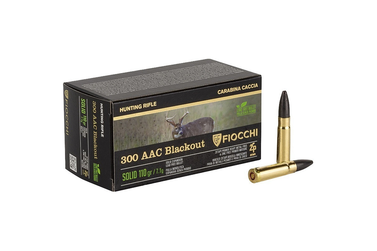 Boite de 50 cartouches FIOCCHI Calibre 300 AAC BLACKOUT SOLID EXP 110 Grains