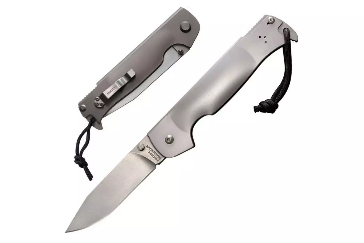 Couteau Pocket Bushman - Lame 114mm - Manche Acier - Clip réversible COLD STEEL 