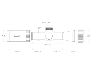 Lunette de tir Hawke VANTAGE 2-7X32AO mil dot 