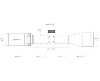 Lunette de tir Hawke VANTAGE 3-9X40 mil dot 