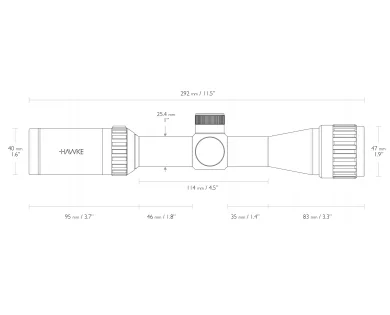 Lunette de tir polyvalente Hawke VANTAGE 2-7x32 MIL DOT 