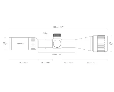 Lunette de tir Hawke VANTAGE 3-9X40 AO mil dot centre 