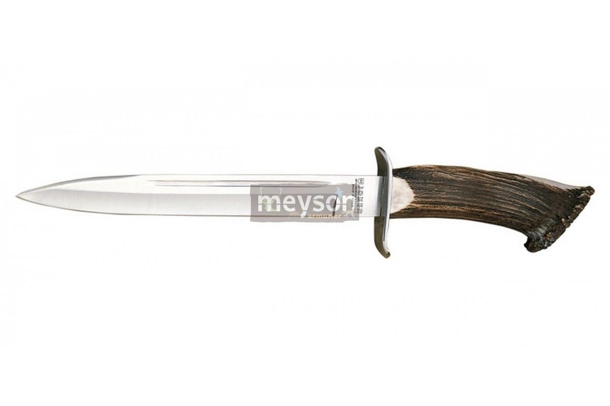dague de chasse avec longueur lame 25,5 cm inox et manche cerf
